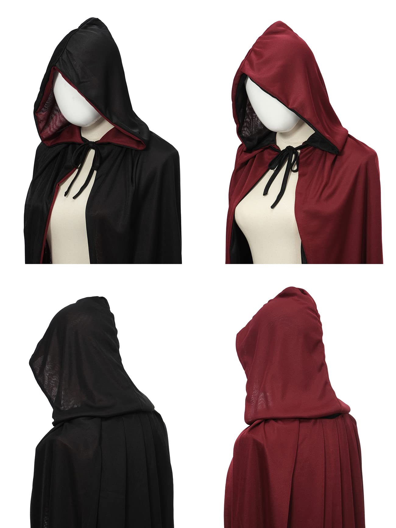 Regenboog Adult Cloak Toddle,Stand Collar Reversible Cape,Halloween Christmas Costume,Dress up,Wizard,Witch,Vampires Cloak - Image 5