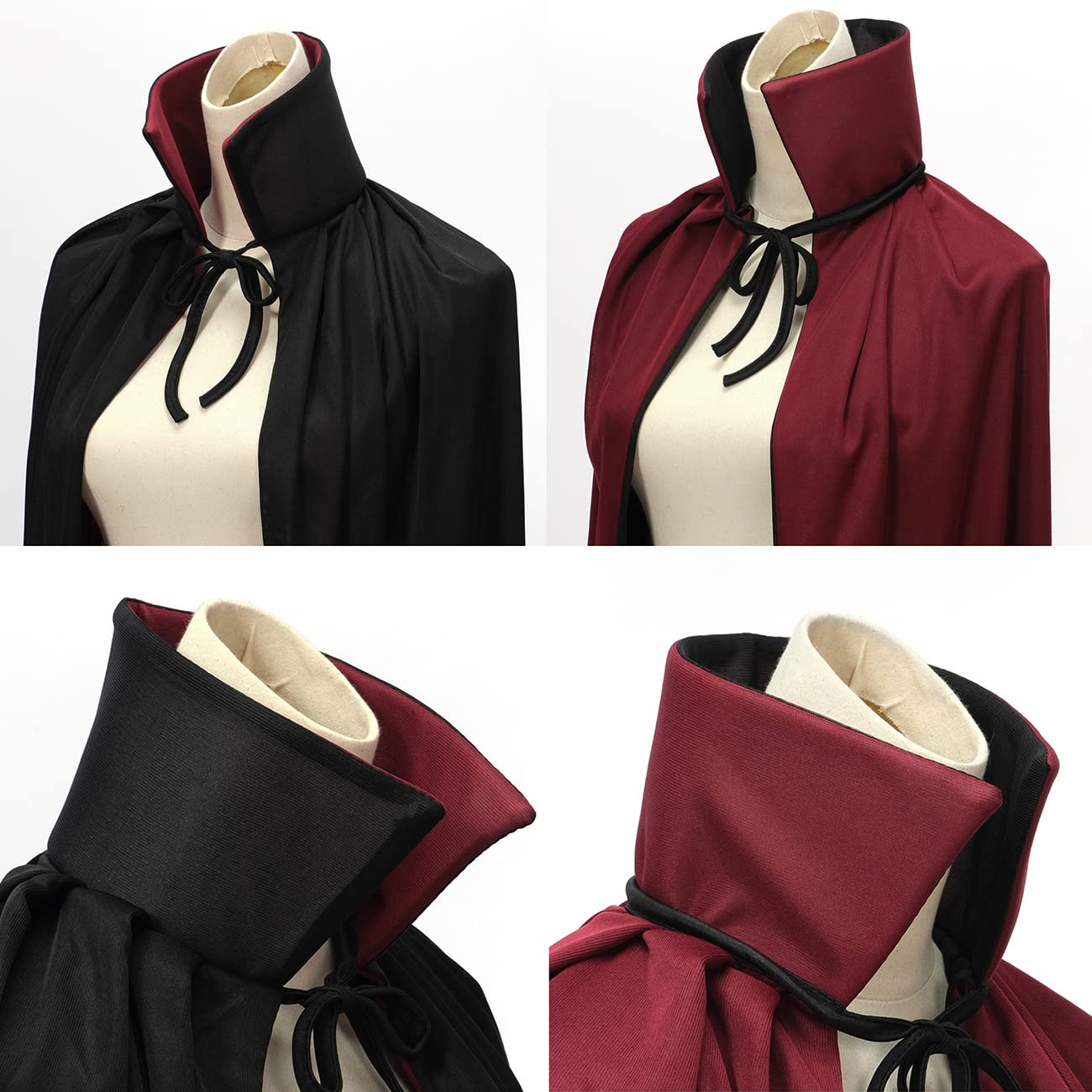 Regenboog Adult Cloak Toddle,Stand Collar Reversible Cape,Halloween Christmas Costume,Dress up,Wizard,Witch,Vampires Cloak - Image 5