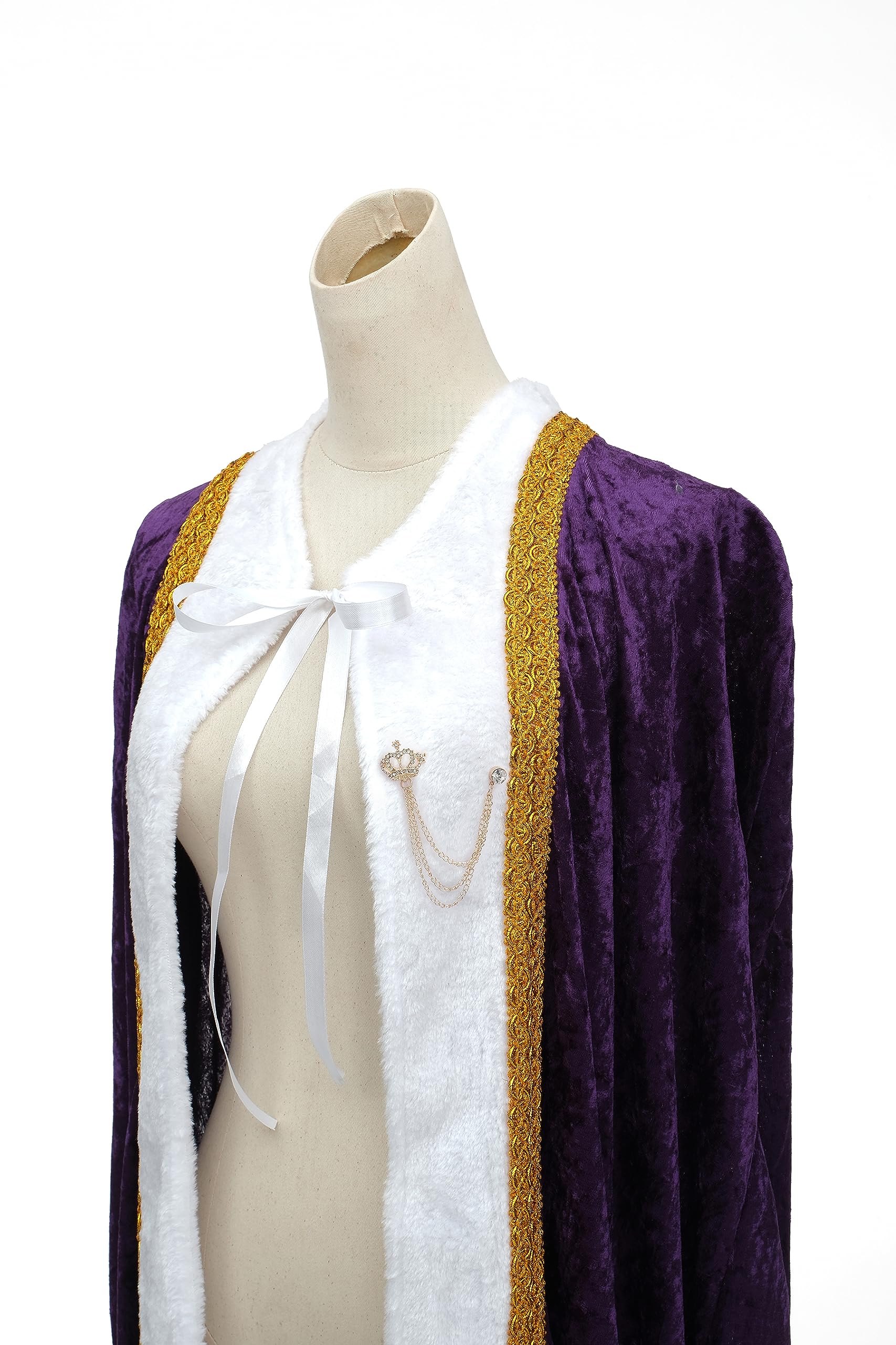 Regenboog King Costume for Men and Women, Queen Costume,Adult King Cape Robe Metal Crown Scepter, Lord Farquaad Costumes - Image 4