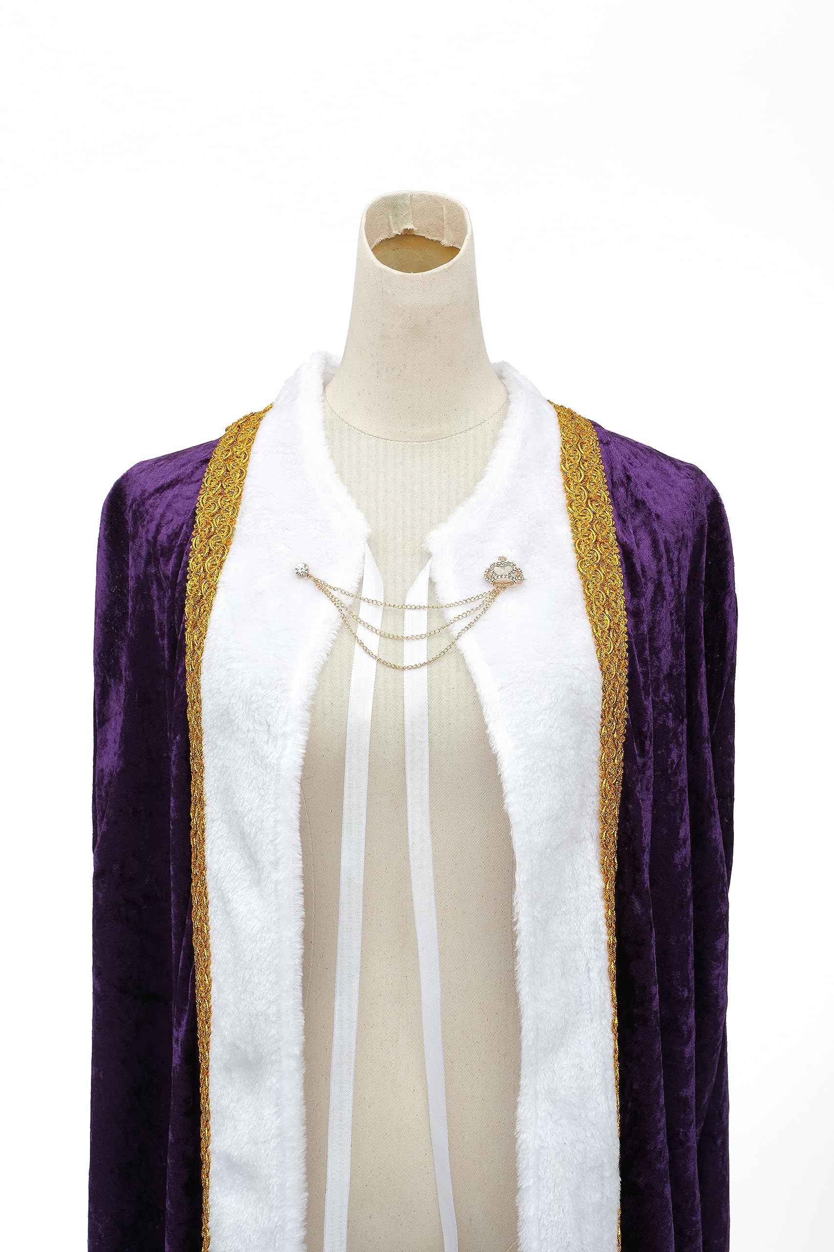 Regenboog King Costume for Men and Women, Queen Costume,Adult King Cape Robe Metal Crown Scepter, Lord Farquaad Costumes - Image 5