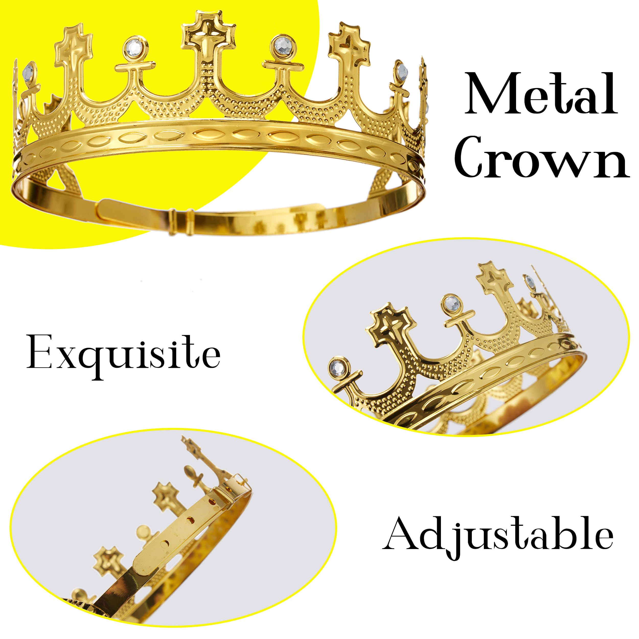 Regenboog King Costume for Men and Women, Queen Costume,Adult King Cape Robe Metal Crown Scepter, Lord Farquaad Costumes - Image 4