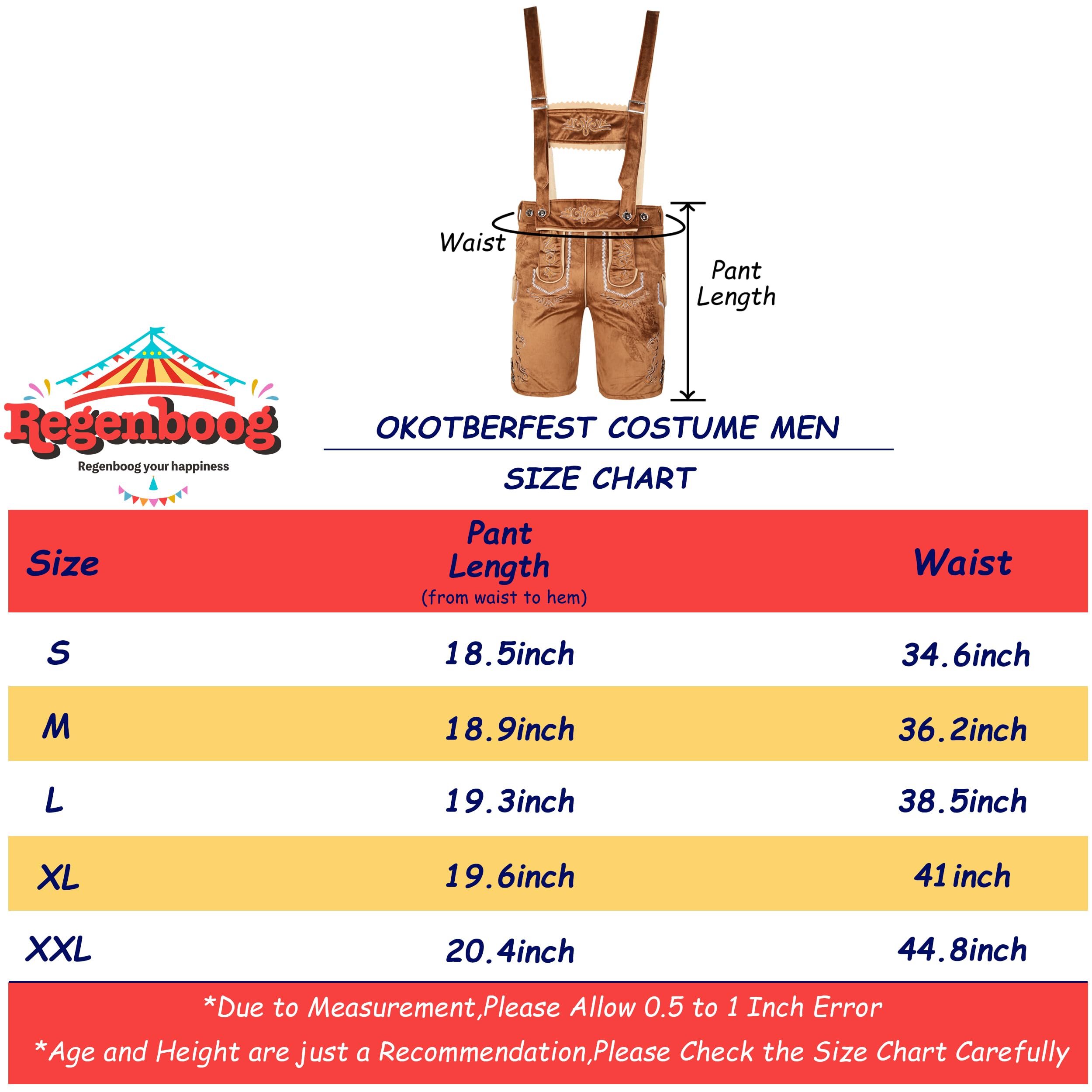 Regenboog Lederhosen Men, Bavarian Oktoberfest Costume Men,Oktoberfest Traditional Costume,Brown - Image 4