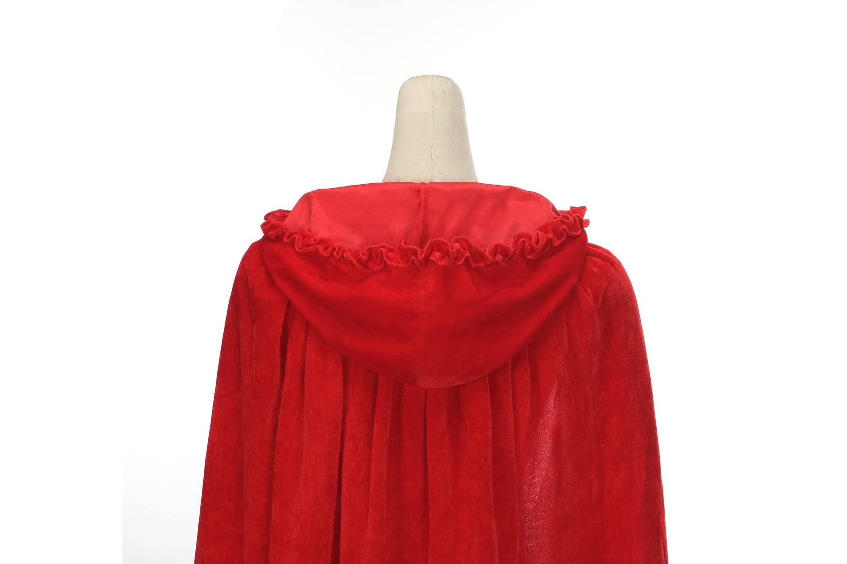 Regenboog Little Red Riding Hood Cape Women,Red Velvet Cape,Halloween Christmas Costume - Image 4