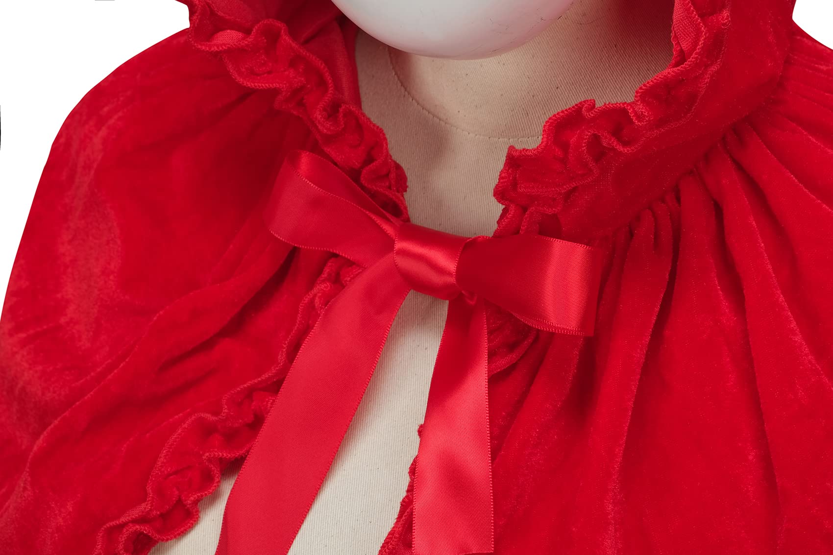 Regenboog Little Red Riding Hood Cape Women,Red Velvet Cape,Halloween Christmas Costume - Image 9