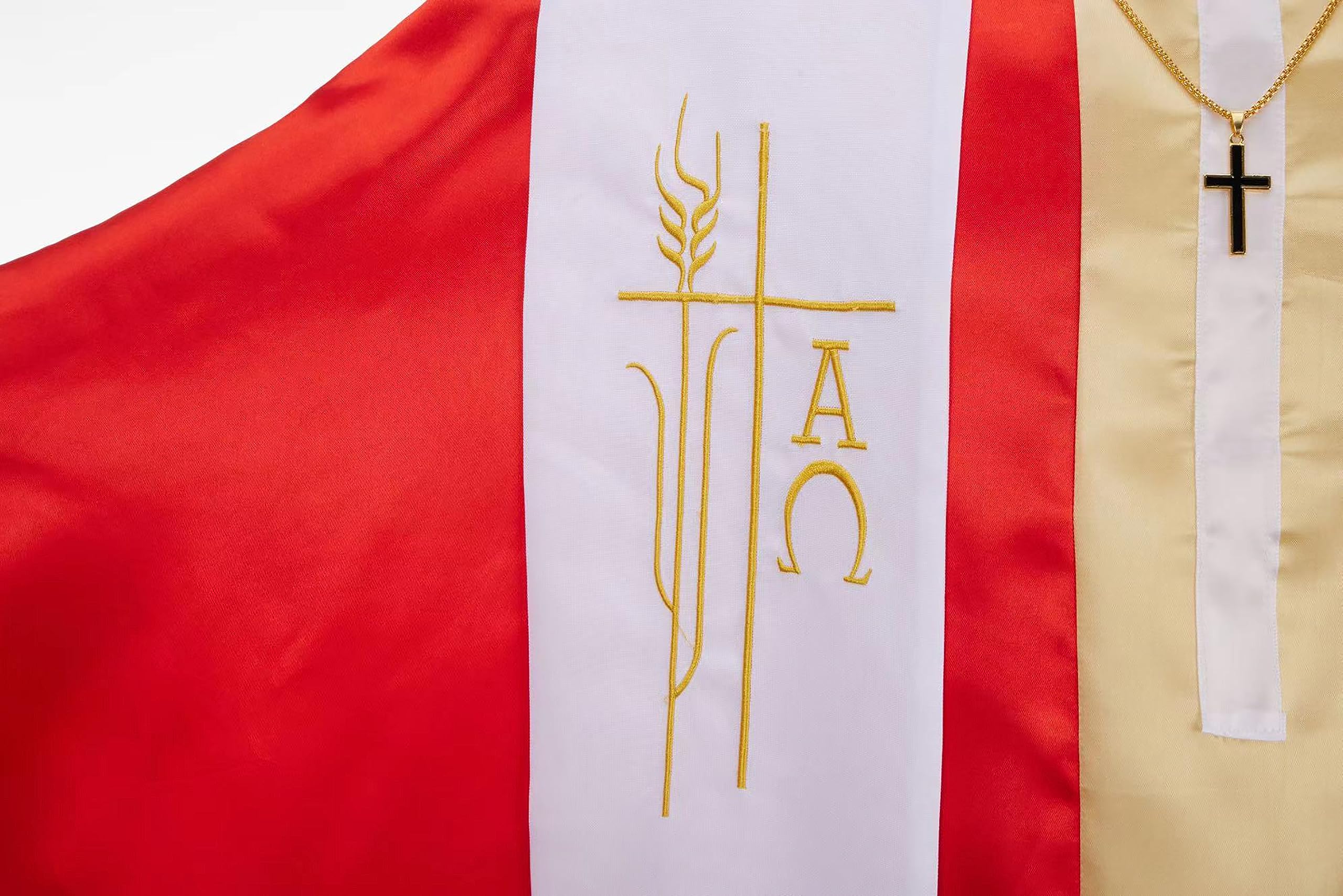 Regenboog Pope Costume Men,Adult Pontiff Costume,Biblical Catholic Cardinal Bishop Outfit Men,Halloween Costume - Image 5